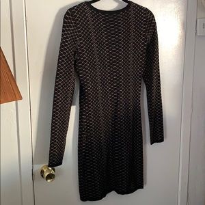 Express Dresses - Sweater dress black with gold print Express Dresses - Sweater dress black with gold print